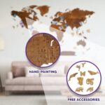 Woodilab Wooden Map of the World for Wall – Large 2D Wood Art Décor with Push Pins | Travel Gift for Wanderlusters & Home Decor Enthusiasts - Image 5