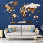 Woodilab Multilayered 3D Wooden World Map – Unique Wall Art & Perfect Travel Gift - Image 8