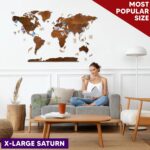 Woodilab Wooden Map of the World for Wall – Large 2D Wood Art Décor with Push Pins | Travel Gift for Wanderlusters & Home Decor Enthusiasts - Image 7
