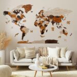 Woodilab Multilayered 3D Wooden World Map – Unique Wall Art & Perfect Travel Gift - Image 2