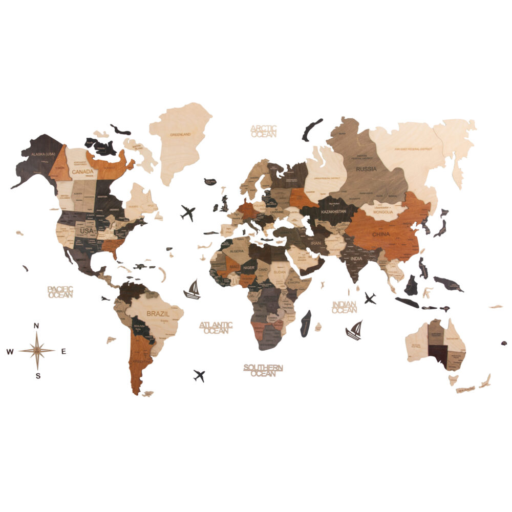 Experience the Beauty of 3D Wood World Maps