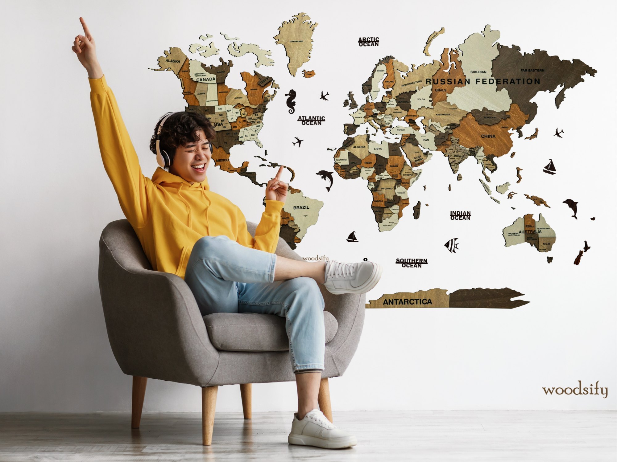 Experience the Beauty of 3D Wood World Maps
