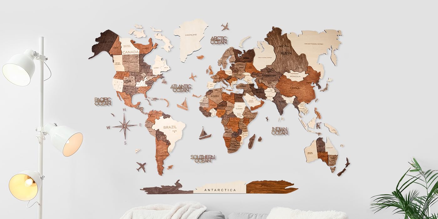 Exploring the Art of Navigation and Home Decor - The Allure of the Map of the World Wood
