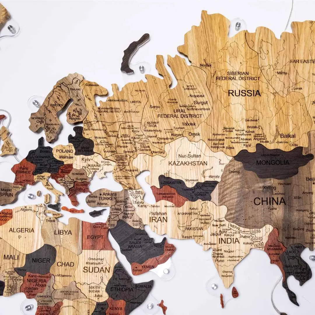 Revealing the Charm of the Map of the World Wood – An Artistic Journey Through Our Planet